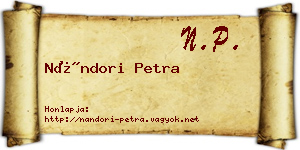 Nándori Petra névjegykártya