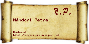 Nándori Petra névjegykártya
