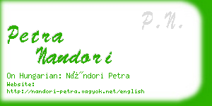 petra nandori business card